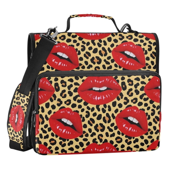 ALAZA Zipper Binder Mouth in Leopard 3 Ring Trapper Keeper File Folder Organizer Bag