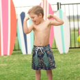thumbnail image 4 of FORMRS Boys Swim Trunks Quick Dry Mesh Liner Boardshorts Sizes XS-XL, Navy Blue Peacock Pattern, 4 of 7