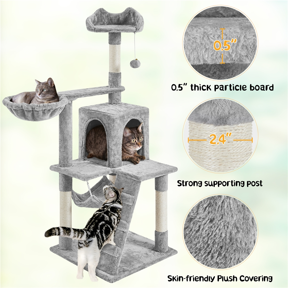Alden Design 54" Cat Tree with Hammock and Scratching Posts photo 5