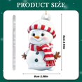 thumbnail image 3 of 1Pcs Cute Snowman Christmas Ornaments, Acrylic Hanging Decor with Striped Knit Hat & Scarf for Xmas Tree(Red), 3 of 4