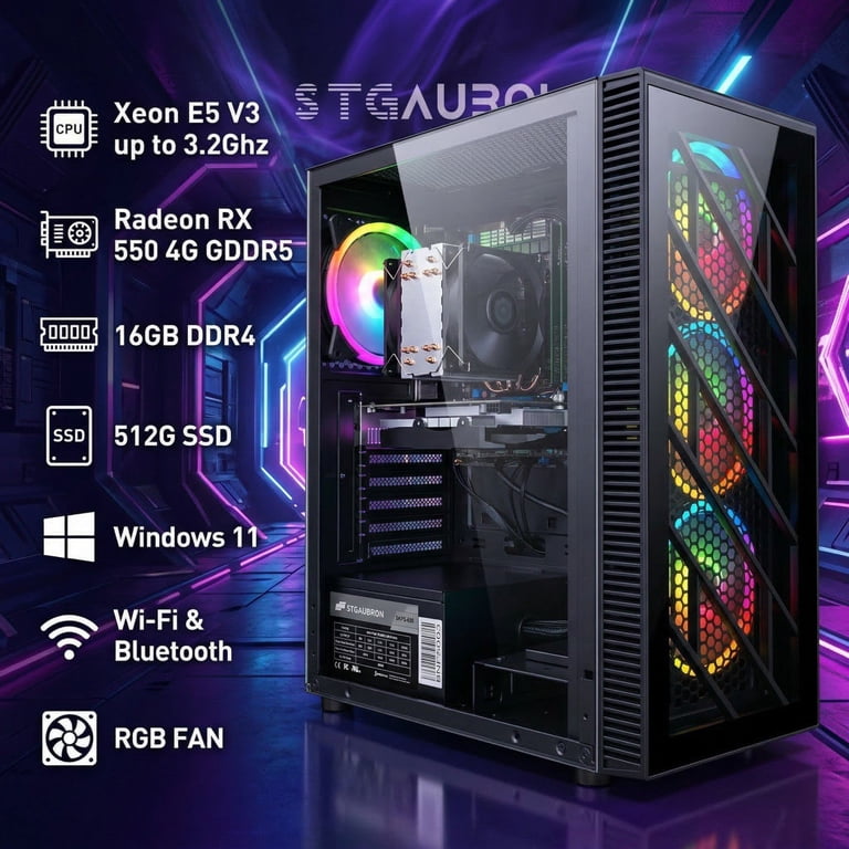 STGAubron Gaming Desktop PC Intel Xeon E5 16GB DDR4 512GB STGAubron Gaming Desktop PC Intel Xeon E5 16GB DDR4 512GB