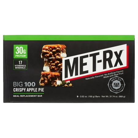 UPC 786560557023 product image for MET-Rx Big 100 High Protein Meal Replacement Bar  Crispy Apple Pie  9 Pack | upcitemdb.com