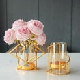 thumbnail image 3 of Fer Forgé Verre Transparent Vase Salon Décoration Ornement Moderne Rotation Jardin Fleurs Ornements, 3 of 14