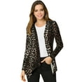 thumbnail image 1 of INSPIRE CHIC Cardigan Léger pour Femmes d'Halloween à Manches Longues, Ouvert à l'Avant, Ourlet Asymétrique, Très Grand, Brun, 1 of 6