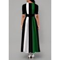 thumbnail image 1 of Robe de Bureau Vintage Contrastée Patchwork pour Femmes, Vert, L, 1 of 4