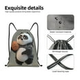 thumbnail image 4 of Disketp Cartoon Pandas Basketball Drawstring Backpack Drawstring Gym Bags Draw String Bags for Sports, Gym, Travel, Swimming, Beach-Small, 4 of 6