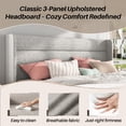 thumbnail image 5 of Frostbloom Queen Size Linen Upholstered Platform Bed Frame with Wingback Headboard, No Box Spring Needed, Light Gray, 5 of 8
