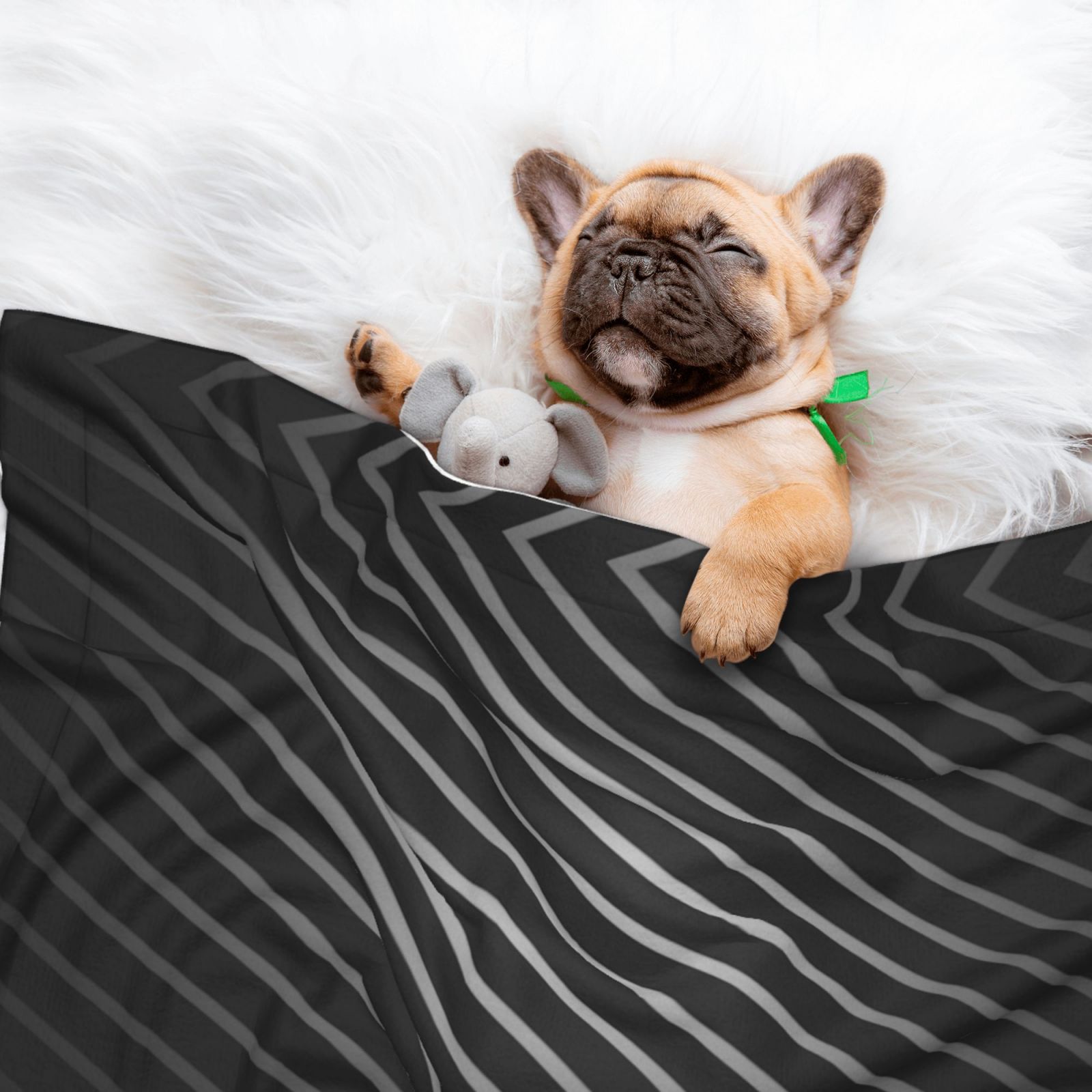 Flannel Throw Dog Blanket Black Stripe Silver Soft Warm Print Pet Blankets for Small Dog Cat Puppy