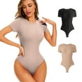 thumbnail image 3 of Sol Living Shapewear for Women Tummy Control Bodysuit Seamless Bodysuit Slimming Shaping Bodysuits Body Sculpting Short Sleeve Womens Tops Going Out Tops for Women Basics Body Suit, 3 of 9