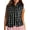 Black, variant on Women Checkered Vest Sleeveless Winter Fleece Jacket High Neck Zip Up Plaid Gilet with Chest Pocket Green S