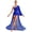 Blue, variant on iiniim Womens One Shoulder Flared Sleeve Flowy Sheer Mesh Skirted Leotard Lyrical Dance Dress Black S