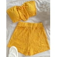 thumbnail image 2 of MORTTIC Women’s Summer 2-Piece Set – Textured Strapless Crop Tube Top & Matching Shorts, XS, 2 of 4