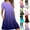 LYQ1_Purple, variante sur Meichang Robes d'Été pour Femmes à Imprimé Dégradé, Manches Courtes, Col Ras du Cou, Robe à Étages Longueur Genou, Fluide, Coupe Ample, Plissée, Robe Trapèze de Plage avec Poches