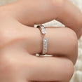 thumbnail image 5 of Wuziwen 3mm Open Wedding Bands for Women Sterling Silver Rings Anniversary Eternity Stackable Rings CZ Size 6, 5 of 9