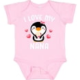 thumbnail image 3 of Inktastic I Love My Nana with Cute Penguin and Hearts Girls Baby Bodysuit, 3 of 5