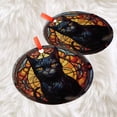 thumbnail image 3 of Black Cat Sunset: -Style Christmas Ornament - Made With Real Glass, Holiday Keepsake, Xmas Tree Hanging Decoration, Seasonal Gift Idea, Collectible Ornament 2025, 3 of 5