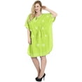 thumbnail image 3 of HAPPY BAY Women's Loungewear Solid Casual Relaxed Caftan Knee Length Cover Up Dresses for Women Plus Size One Size Lime, Embroidery, 3 of 3