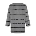 thumbnail image 4 of WTOBBY Women's V-Neck Casual Tunic Tops with 3/4 Sleeve, Loose Fit Basic Shirts, Striped Plaid Print Blouse for Fashion Comfort Everyday,Gray M, 4 of 4
