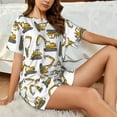 thumbnail image 4 of Pofeuu Funny Excavator Print Women's Pajama Set Short/Shorts Soft Button PJs Elastic Drawstring Waist Sleepwear-Large, 4 of 6