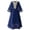 Blue*, variant on RUTAYY Children Girls Dress Long Sleeve V-Neck Party Gown Celebration Evening Attire Comfortable Breathable Fashion Vacation Dresses