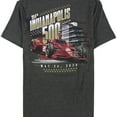thumbnail image 5 of Indy 500 Mens Shield & Racecar Graphic T-Shirt, Grey, Large, 5 of 5