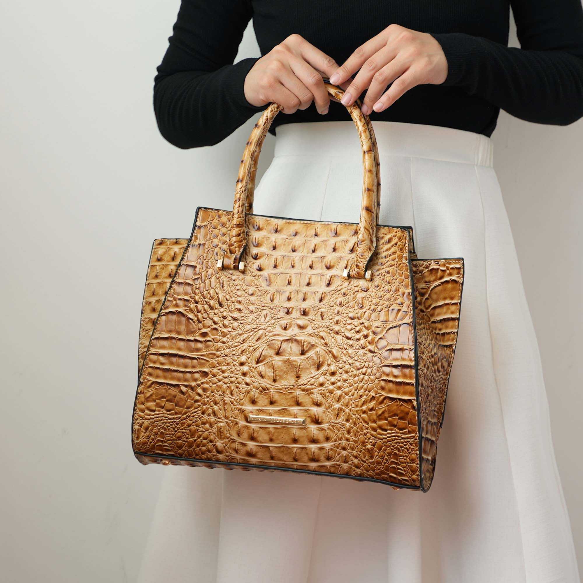 MKF Collection Viridiana Women's Tote Handbag Croc-Embossed Vegan Leather Large Double Handles with Wallet by Mia K - Purple