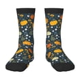 thumbnail image 1 of Kdxio Pumpkin Print Children's Socks for Daily Wear and Sports Use Colorblock Mid-Calf Design Breathable Material, 1 of 5