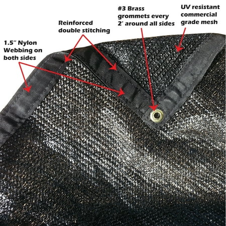 Xtarps - 10  x 22  - 50% shade cloth  shade fabric  sun shade  shade sail  black color