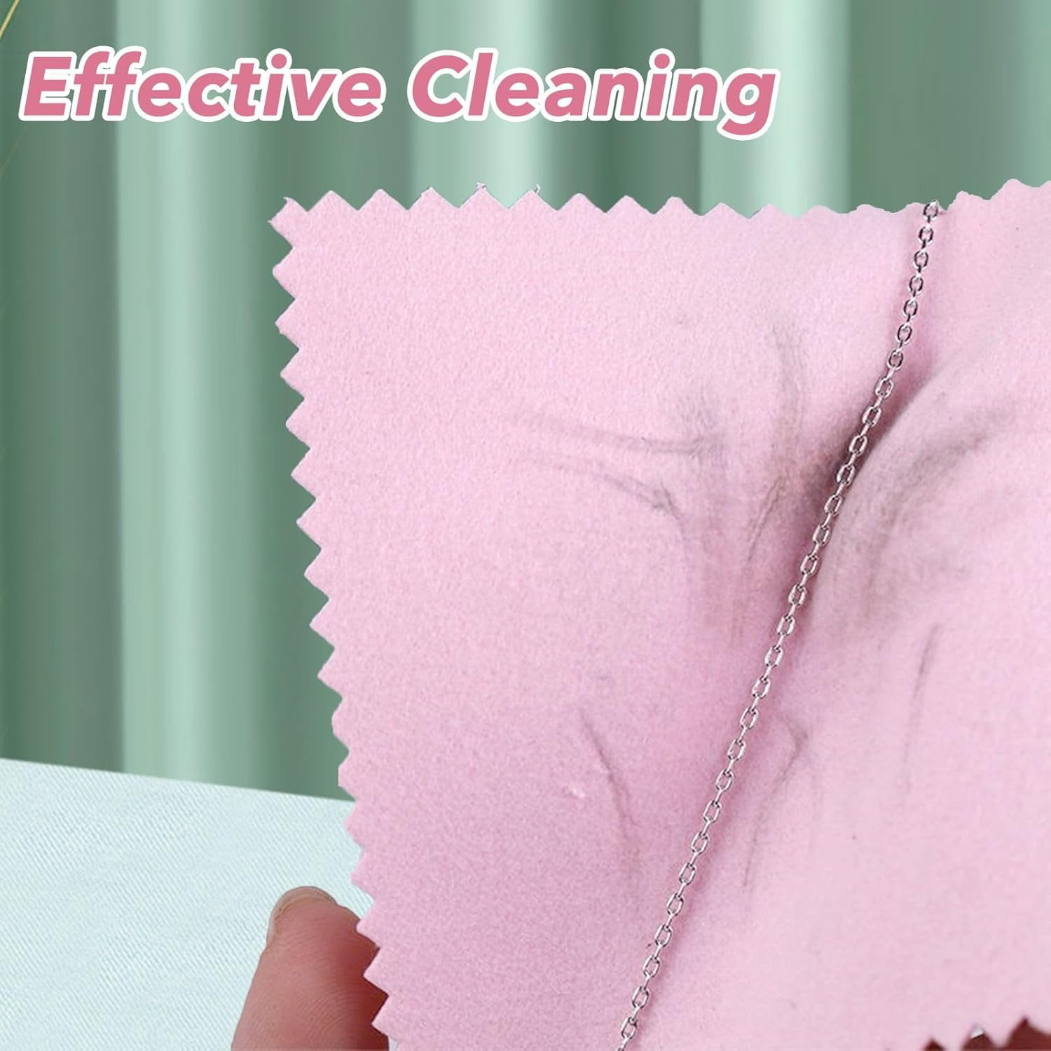 60 Pcs Soft Jewelry Cleaning Cloth, Double Sided Pink Polishing Cleaner Cloth Jewelry Wipe Cloths For Gold Silver Diamond Pearl Silverware Watches Pearl Gold Platinum Jewelry（8 * 8cm）