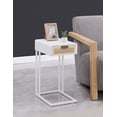 thumbnail image 2 of Amherst 1-drawer Radio Weave Cane Metal Side Table White, 2 of 8