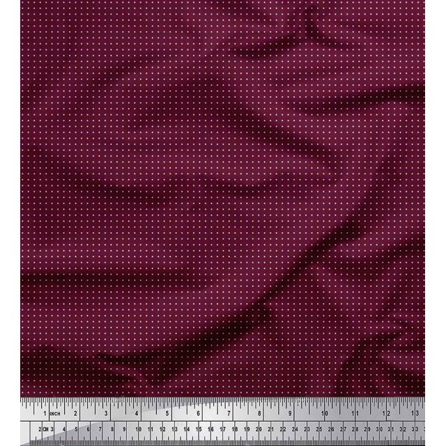 Soimoi Poly Georgette Fabric Dots Dots Print Fabric by The Yard 52 Inch Wide