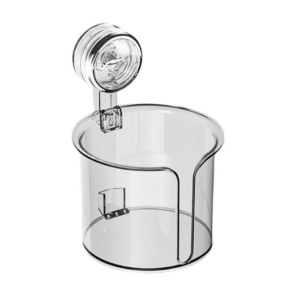 Suction Cup No-Drill Paper Towel Box - Clear Multi-Functional Adhesive Roll Holder with Storage Shelf, for Bathroom Kitchen