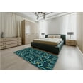 thumbnail image 4 of Ahgly Company Indoor Square Patterned Deep-Sea Green Area Rugs, 4' Square, 4 of 6