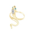 thumbnail image 3 of AFFY Simulated Aquamarine & CZ Snake Womens Band 14k Yellow Gold Over 925 Sterling Silver, 3 of 4