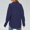 thumbnail image 6 of AherBiu Womens Jacket Shacket Button down Shirts Lapel V Neck Long Sleeve Tops Fall Casual Loose Outwear, 6 of 6