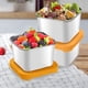 thumbnail image 5 of Paquete de 3 recipientes de acero inoxidable para refrigerios de 6 oz, pequeños recipientes metálicos para almacenar alimentos con tapas herméticas de fácil apertura para comidas para, 5 of 8