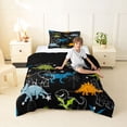 thumbnail image 4 of Homewish Kawaii Dinosaur Twin Comforter Sets,Cartoon Animal Bedding Set,Black,Black Reversible,2 Pieces,1 Comforter and 1 Pillowcase, 4 of 7