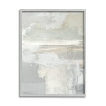 Stupell Industries Muted Abstract Painting Abstract Painting Gray Framed Art Print Wall Art, 24 x 30