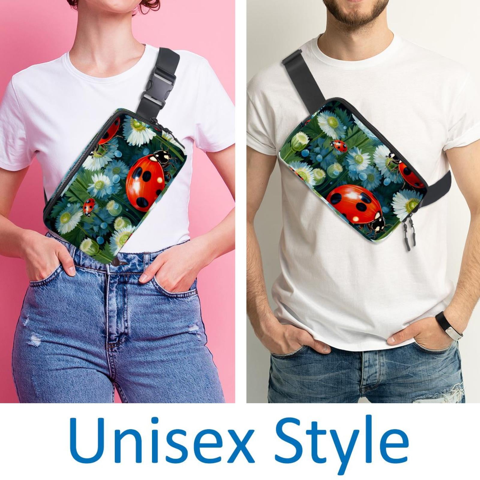 Seven-star ladybug Lightweight Adjustable Running Belt with Extension Strap for Unisex - Sling Bag, Fanny Bag, Cross Body Bag