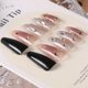 thumbnail image 1 of Kit de uñas ZIFANHU de 24 piezas, forma coffin mediana, rosa con pedrería, 1 of 8