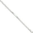 thumbnail image 2 of Sterling Silver Engraveable 7 In. Figaro Link Id Bracelet (7 X 4) Made In India qid105-7, 2 of 5