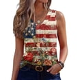 thumbnail image 2 of Sewkxo Independence Day Tanks Tops for Womens 4th Of July Patriotic American Flag Printed Patriotic Vests Summer Trendy Casual Baggy Tee,Sky Blue XL, 2 of 5