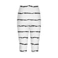 thumbnail image 5 of CaComMARK PI Women's Summer Casual Elastic Waist Printed Cropped Pants White XXXL, 5 of 5