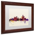 thumbnail image 4 of Trademark Fine Art "Detroit Michigan Skyline" Canvas Art by Michael Tompsett, White Matte, Wood Frame, 4 of 4