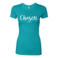 thumbnail image 2 of Wild Bobby Chosen 1 Peter 2:9 Inspirational/Christian Women Slim Fit Junior Tee, Tahiti Blue, Large, 2 of 5