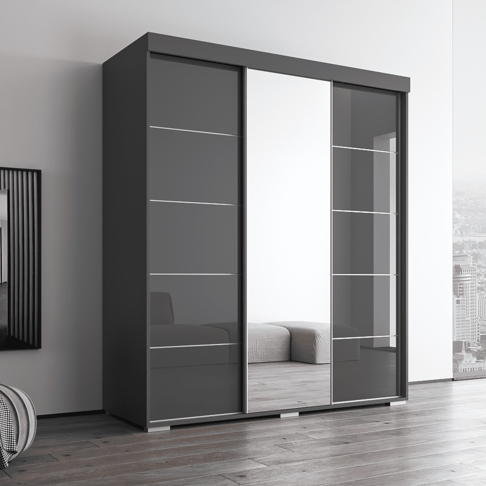 Neillsville 3 door modern 2024 high gloss armoire