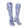 thumbnail image 3 of Bingfone Blue Vases Print Compression Socks for Women and Men Long Socks for Running Athletic Cycling Nurse, 3 of 8