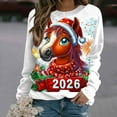 thumbnail image 2 of Christmas Sweatshirts for Women Round Neck Shirts Fashion Christmas Funny Printed Blouses Long Sleeve Sweaters Casual Xmas Holiday Pullover Tops, 2 of 6
