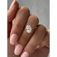 thumbnail image 4 of Solitaire Brilliance 2.00CT Oval Moissanite Solitaire Engagement Hidden Halo Ring for Women 10k Yellow Gold Ring Size 9.5, 4 of 7