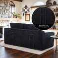 thumbnail image 5 of Leumius Convertible Loveseat Compression Sofa for Living Room,Corduroy 2 Seater Couch Memory Foam Sofa for Small Spaces,Apartments,Office,Black, 5 of 8